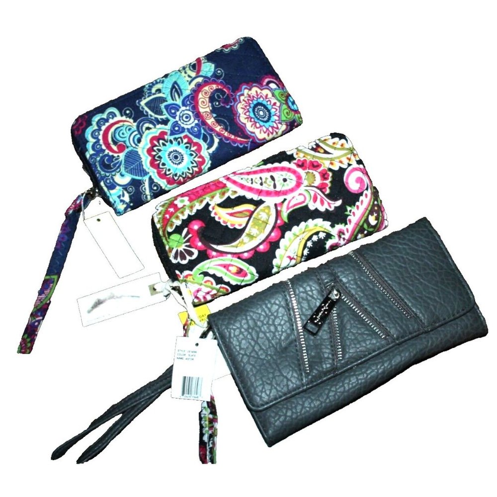 Lot of 3 Jessica Simpson  & Quilted Floral Wallet Zip Around NWT NEW